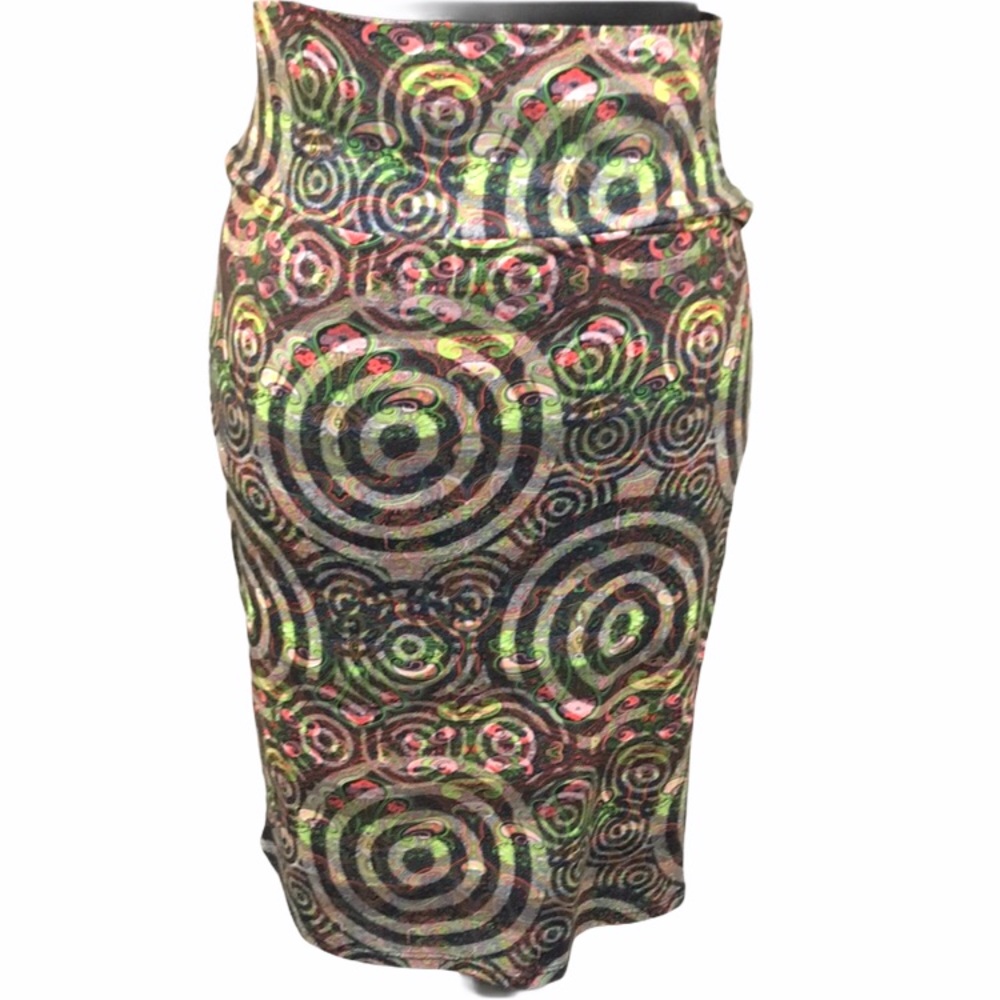 LuLaRoe Circles and Paisley Skirt Multi Color, Small